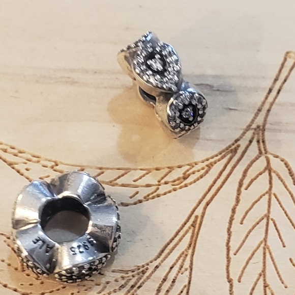 Pandora Cascading Glamour Teardrop Pave Spacer (set of 2) - retired - Picture 2 of 7